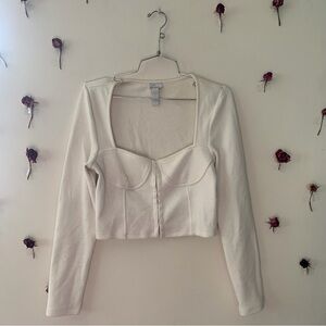 Elegant Cream Long Sleeve Top